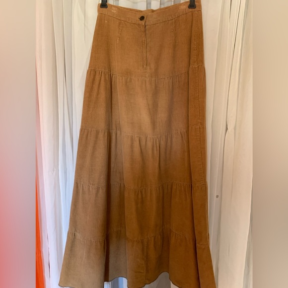Armor Jeans, high waisted Long  corduroy skirt, beige, 100% cotton, Size 1/2 - Picture 2 of 6